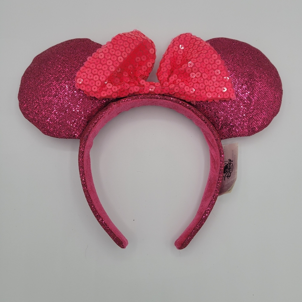 Pink Sequin Minnie Mouse Disney Ears Headband
